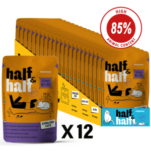 Half&Half Sterilized Cat Wet Food with Tuna in Sauce - 100g x12