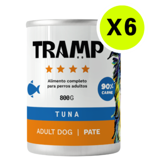 TRAMP Adult Dog Pate Tuna 800g x6