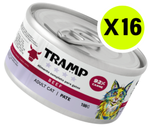 TRAMP Adult Cat Pate Beef 100g x16