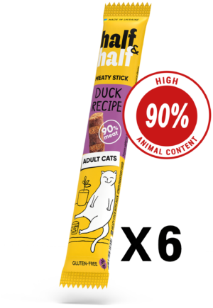 Half&Half Meat Stick with Duck for Adult Cats x6