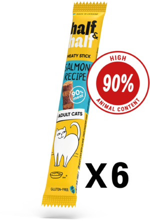 Half&Half Meat Stick with Salmon for Adult Cats x6