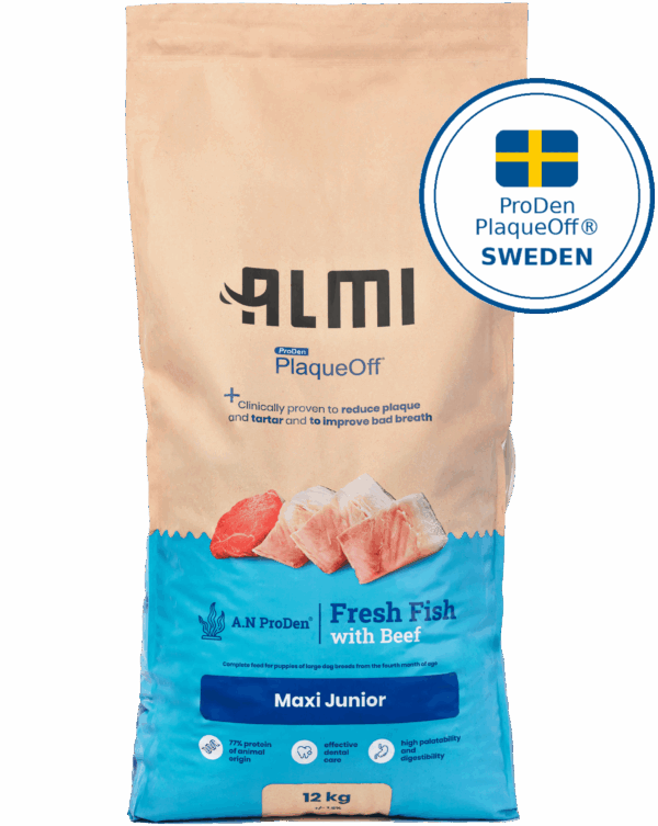 ALMI Maxi Junior Puppy Food 12kg packaging