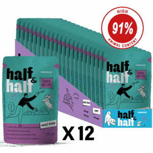 Half&Half Adult Dog Wet Food with Duck in Sauce 100g x12
