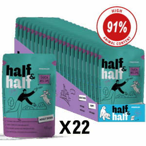 Half&Half Adult Dog Wet Food - Duck recipe in Sauce - 100g x22