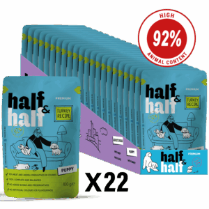 Half&Half Puppy Wet Food - Turkey recipe in Sauce - 100g x22